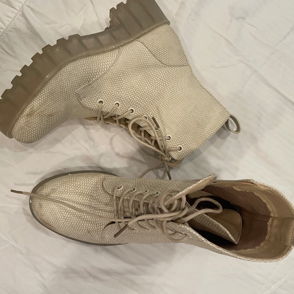 White Clear Platform Boots